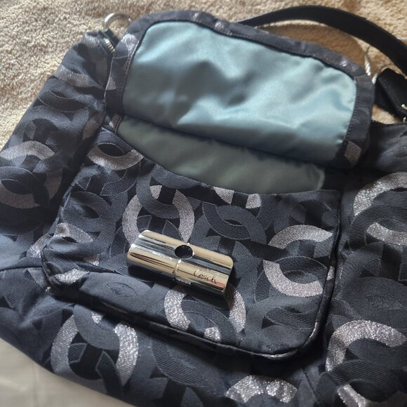 Coach Black and Gray, Hobo Shoulder Bag with Signature Pattern - Picture 3 of 5